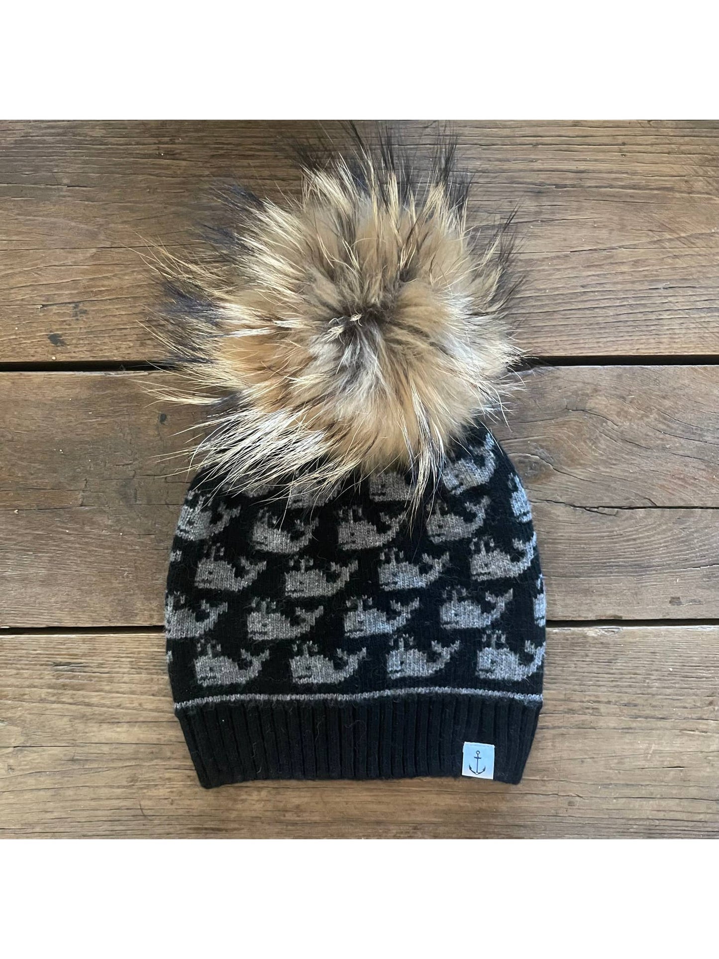 Nautical Beanie Natural Pom