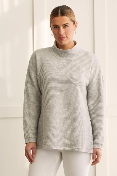 Quilted Knit tunic w/ Side slit