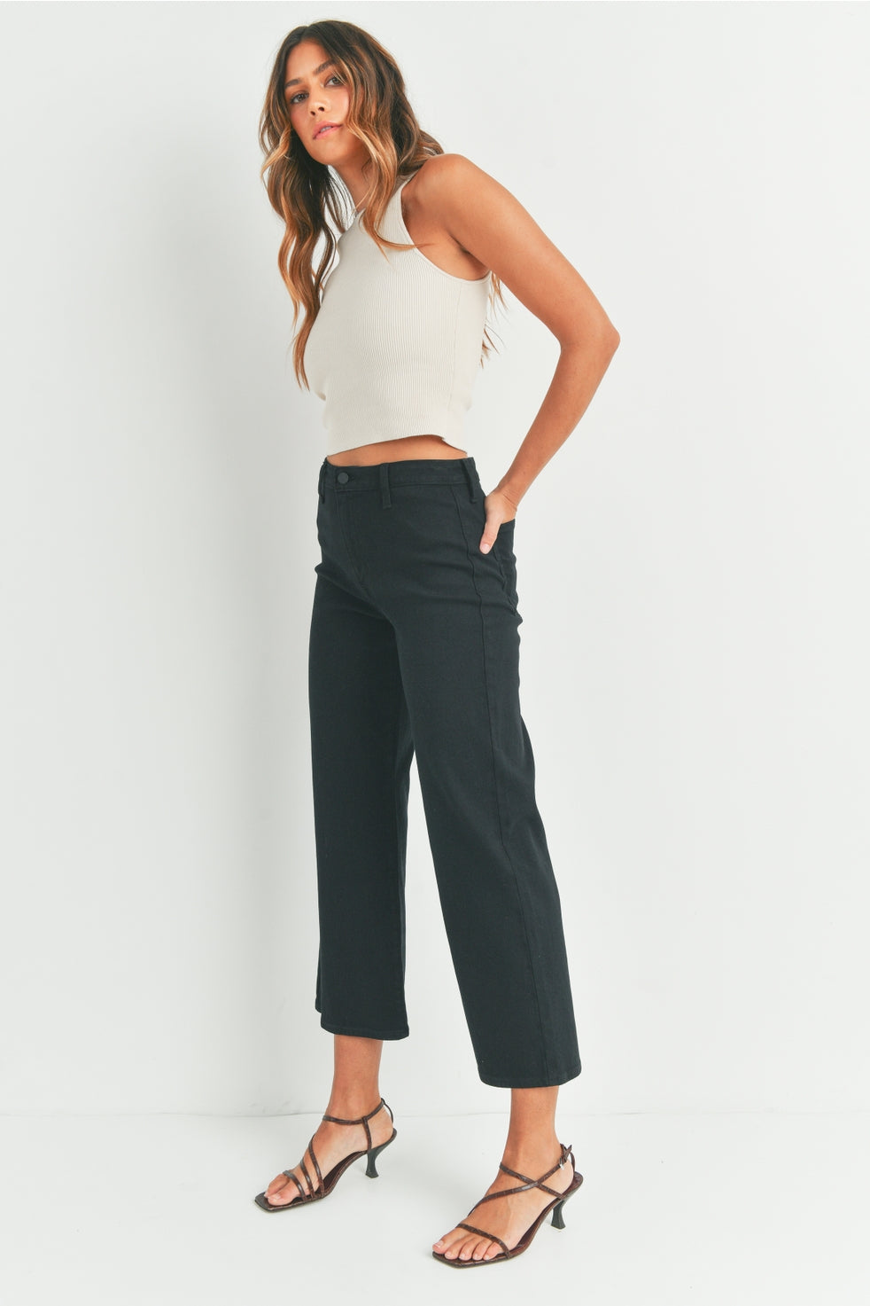 Wide Leg Denim Trouser