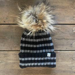 Brenton Stripe Hat W/ Natural Pom