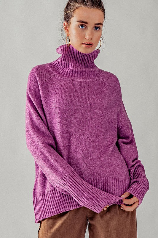 トップス Drop Shoulder Turtle-Neck Knit Turtle Neck Dropped Shoulder Sweater – Charming Charlie
