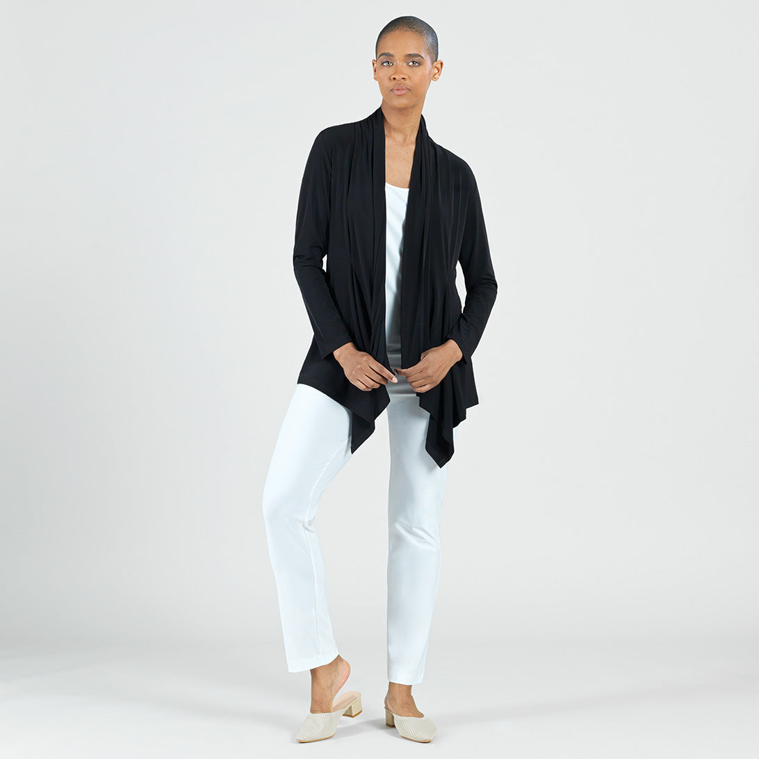 Soft Knit Tunic Drape Cardi