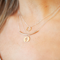 Halo Gold Charm Necklace
