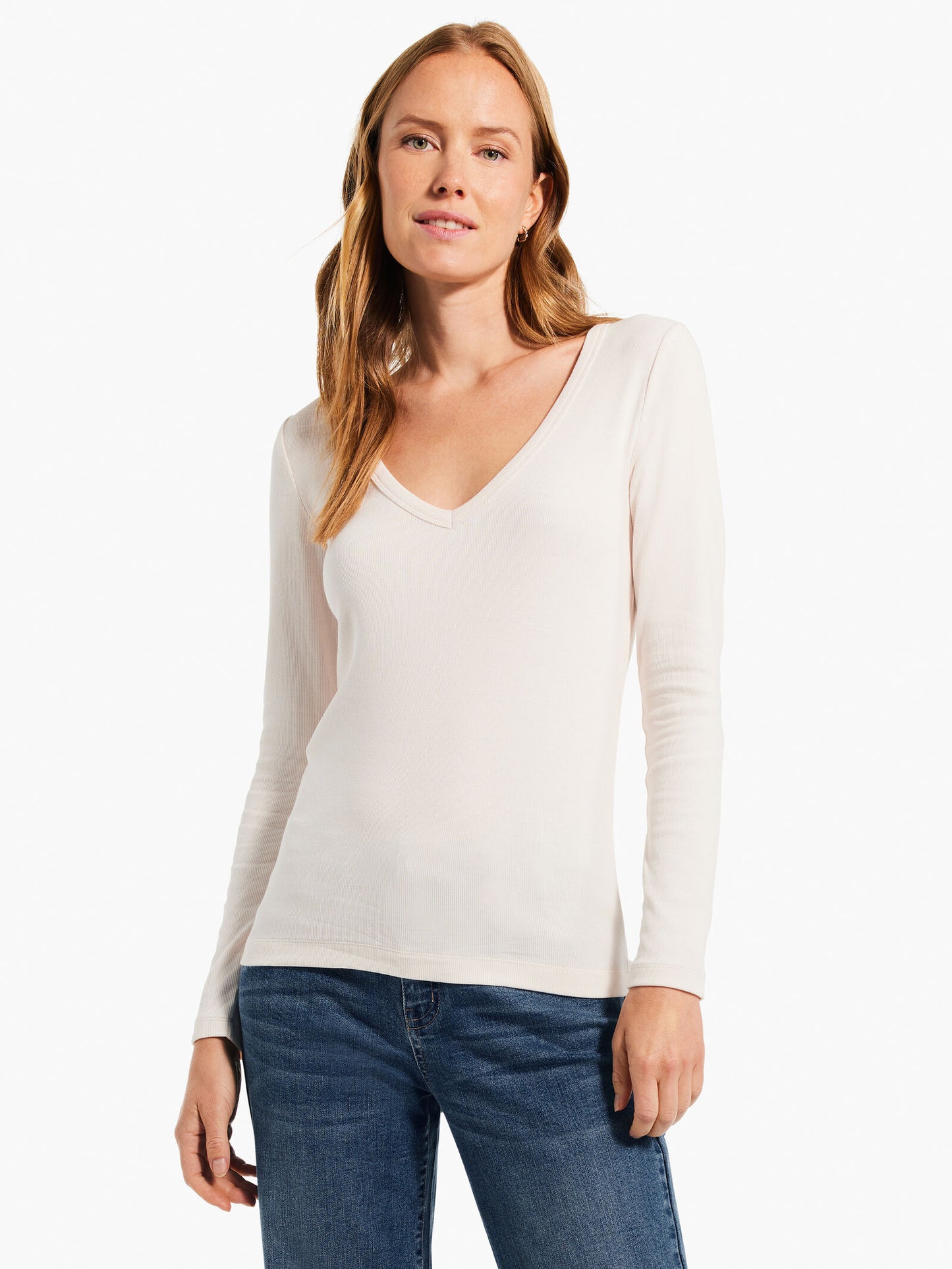 Perfect Knit Ribbed V-Neck