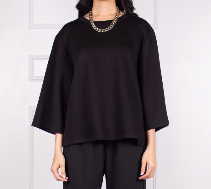 Scuba Modal Wide 3/4 Sleeve Top