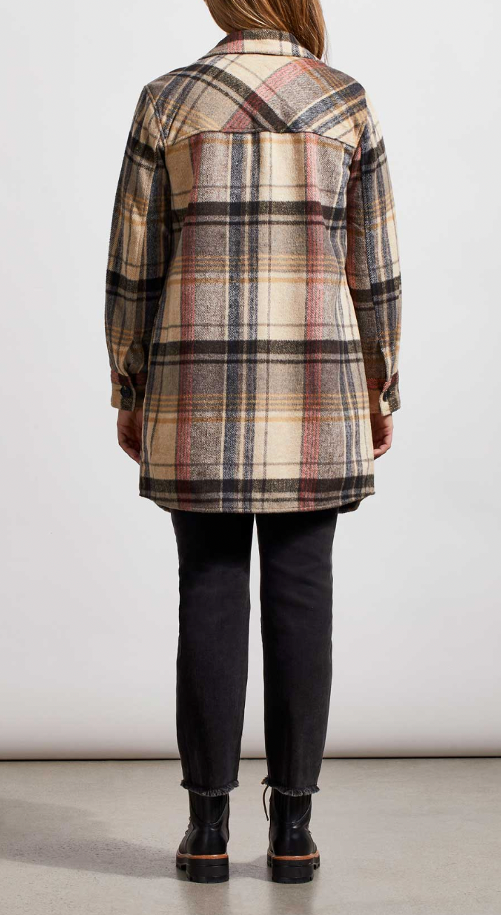 Long Plaid Shacket Coat