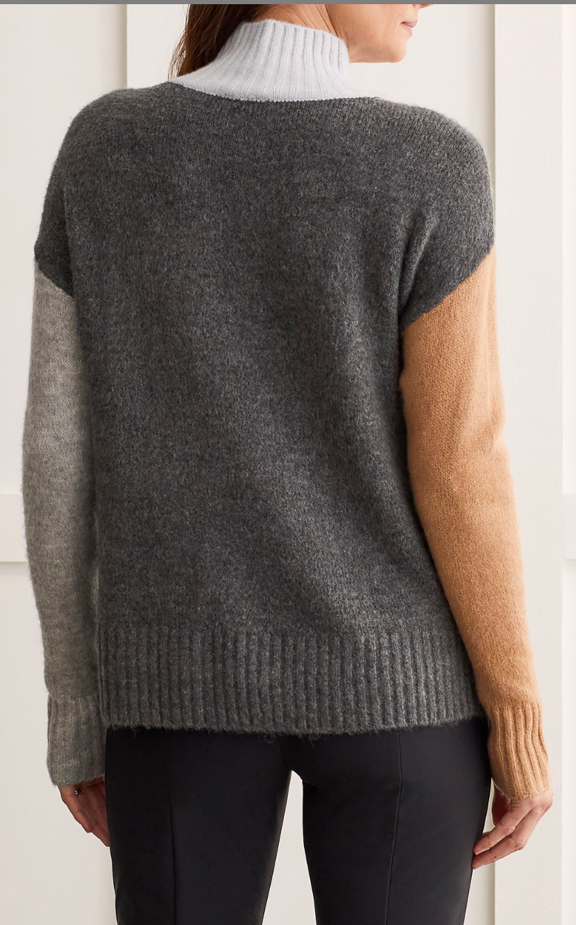 Color Block Mock Neck