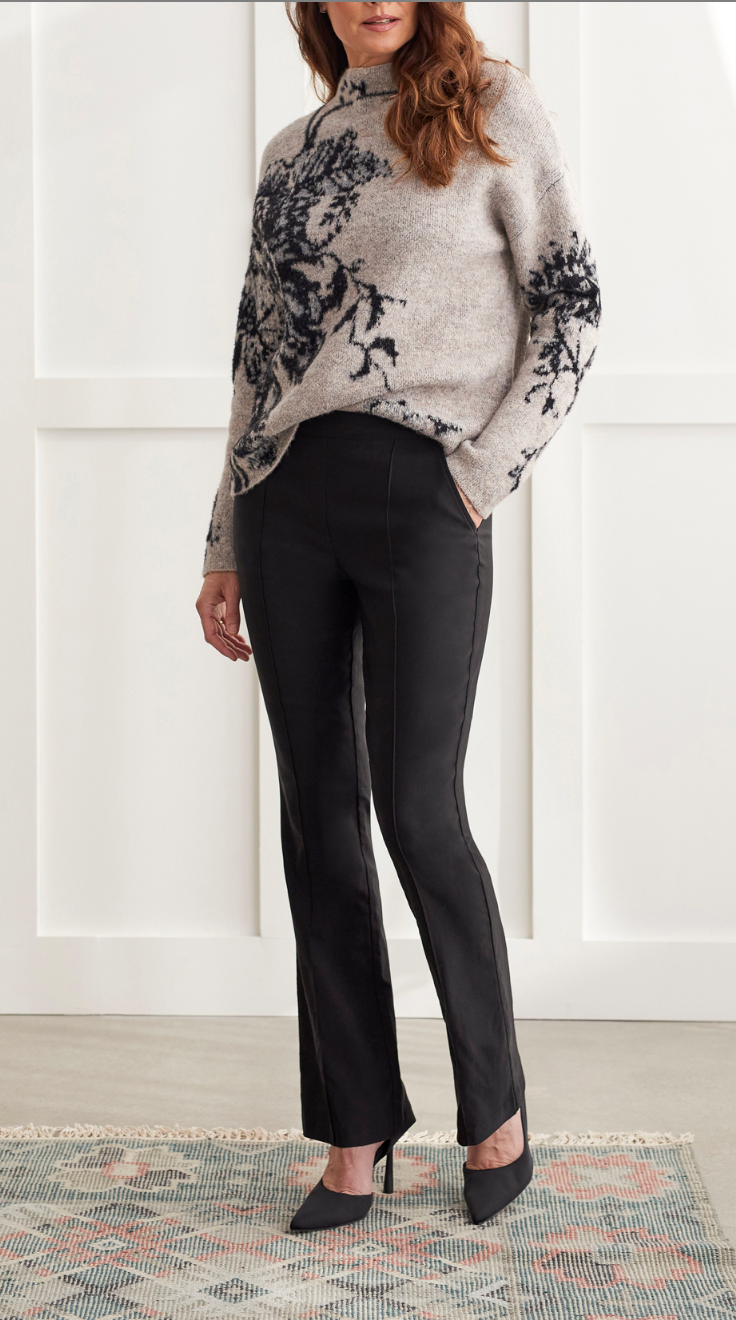 DOUBLE-KNIT FUNNEL NECK SWEATER