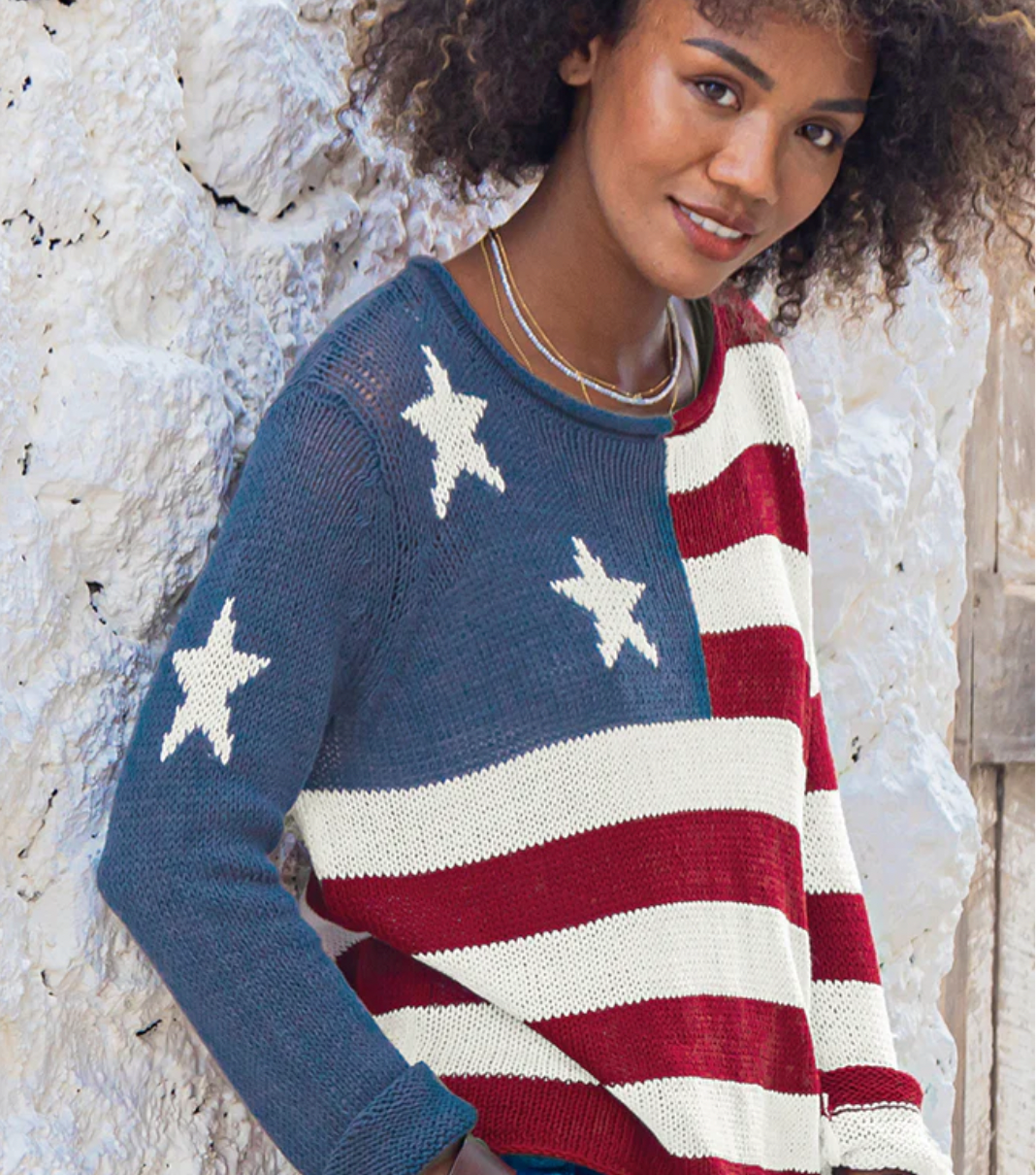 Flag Rollneck Cotton Sweater