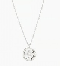 Silver Compass Coin Necklace