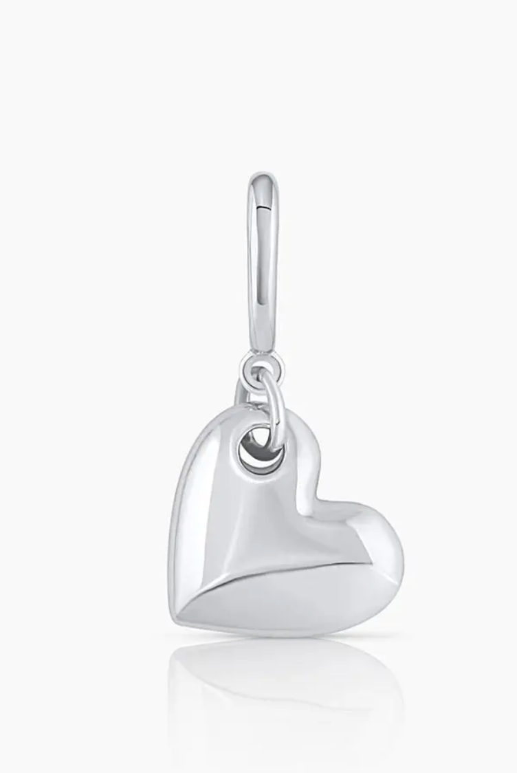 Lou Heart Parker Charm Silver