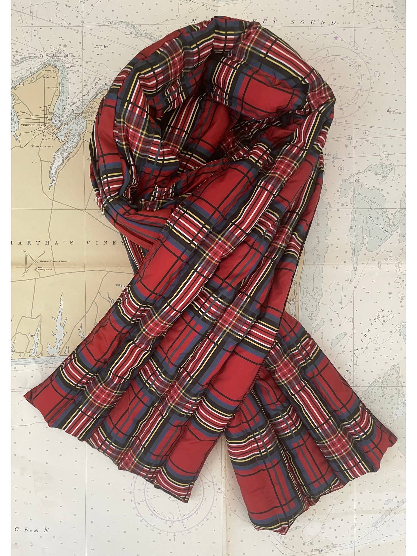 Island Plaid Puffer Scarf