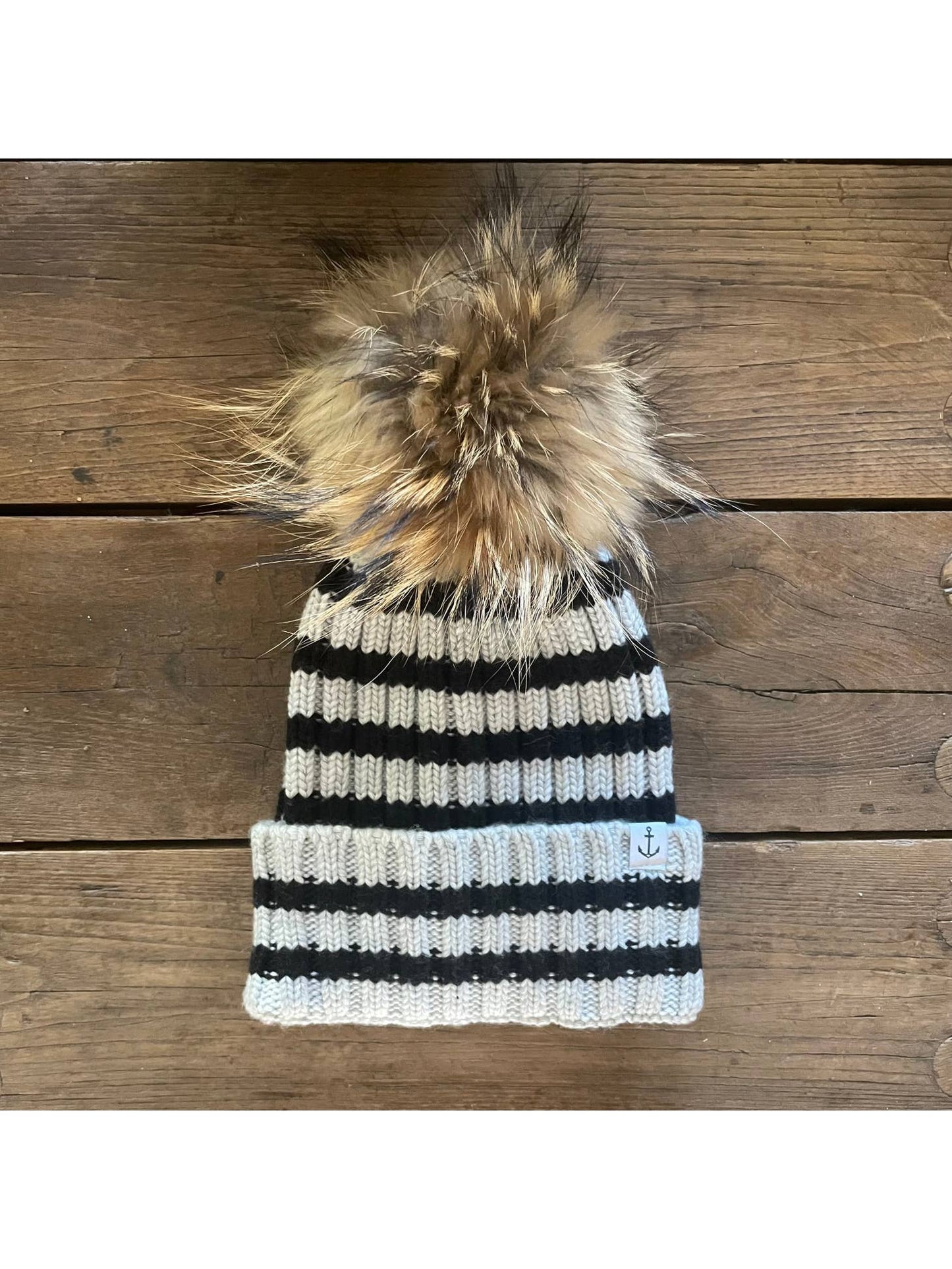 Brenton Stripe Hat W/ Natural Pom
