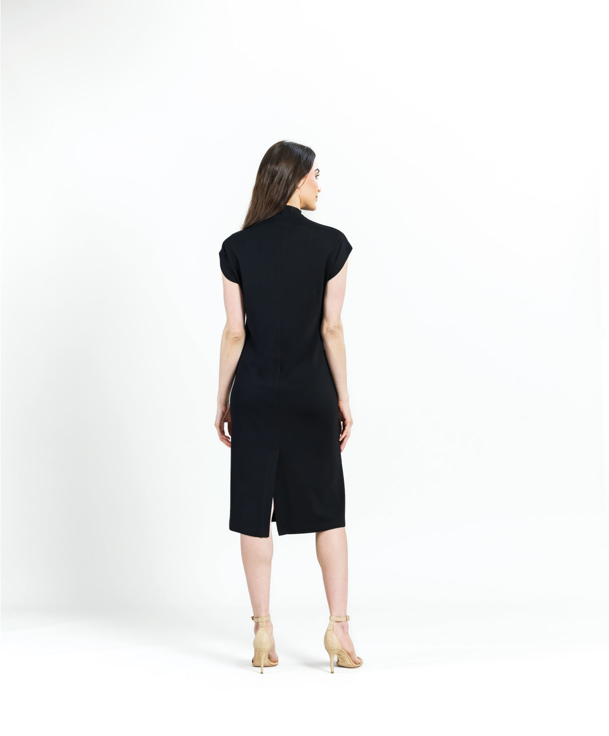 Ponte High-Neck Knit Dress
