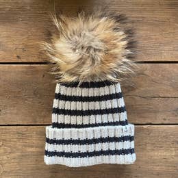 Brenton Stripe Hat W/ Natural Pom