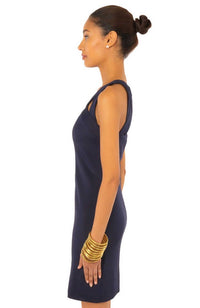 Jersey Isosceles Dress - Solid: Navy / M