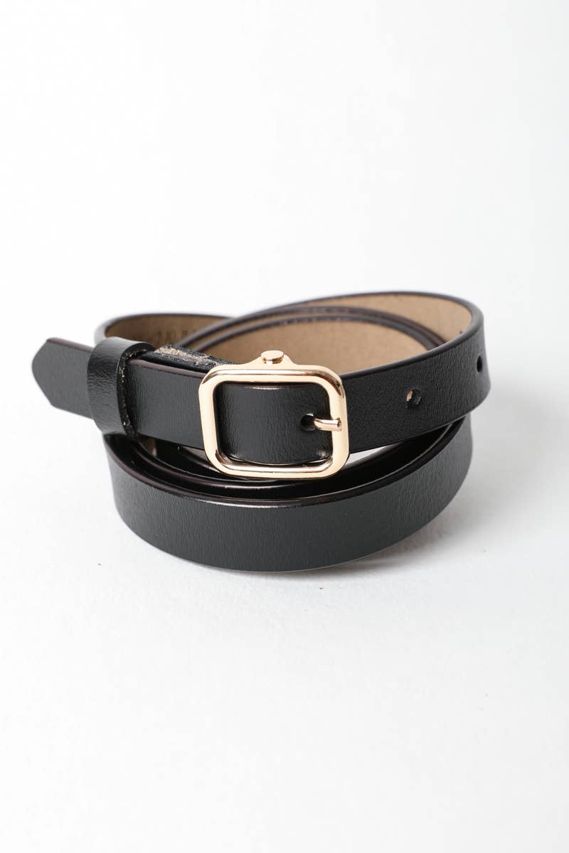 Versatile Skinny Leather Belt