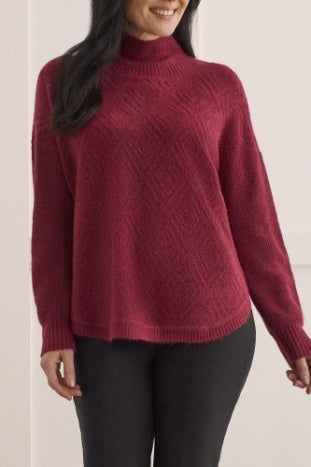 Textured Mock Neck Sweater