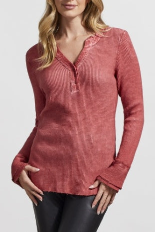 V-Neck Henley Top