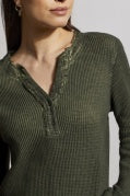V-Neck Henley Top