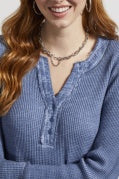 V-Neck Henley Top