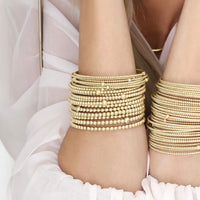 classic gold 3mm bead bangle