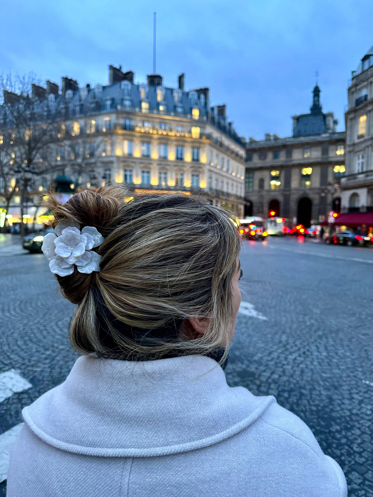 Handmade Origami Gardenia Flower Claw Hair Clip