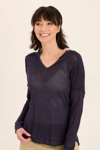 Mesh Bullock V-Neck Pullover