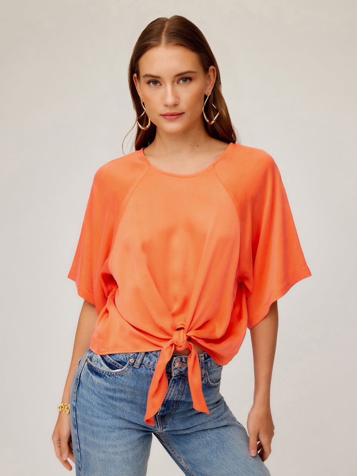 Seline Tie Front Top