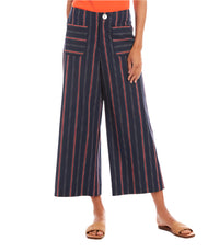 Stripe Cropped Wide Leg Pant