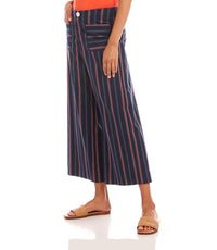 Stripe Cropped Wide Leg Pant