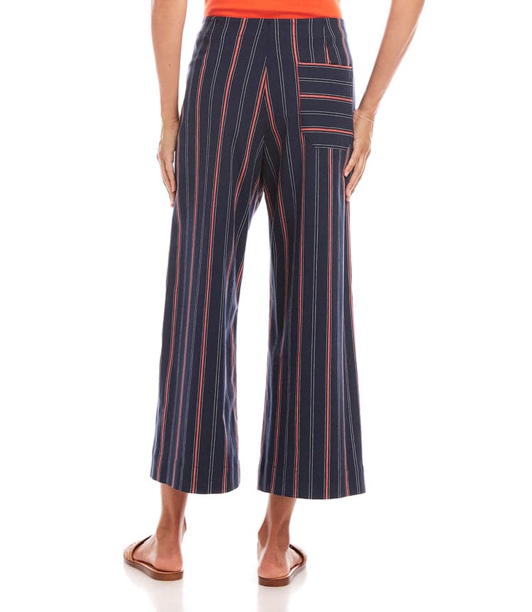 Stripe Cropped Wide Leg Pant