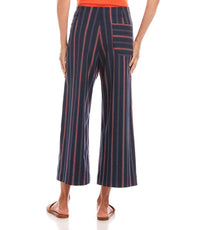 Stripe Cropped Wide Leg Pant