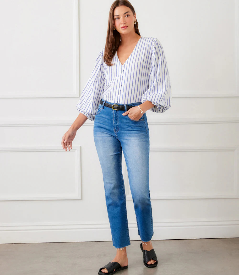 Stripe Shirred Blouse S26