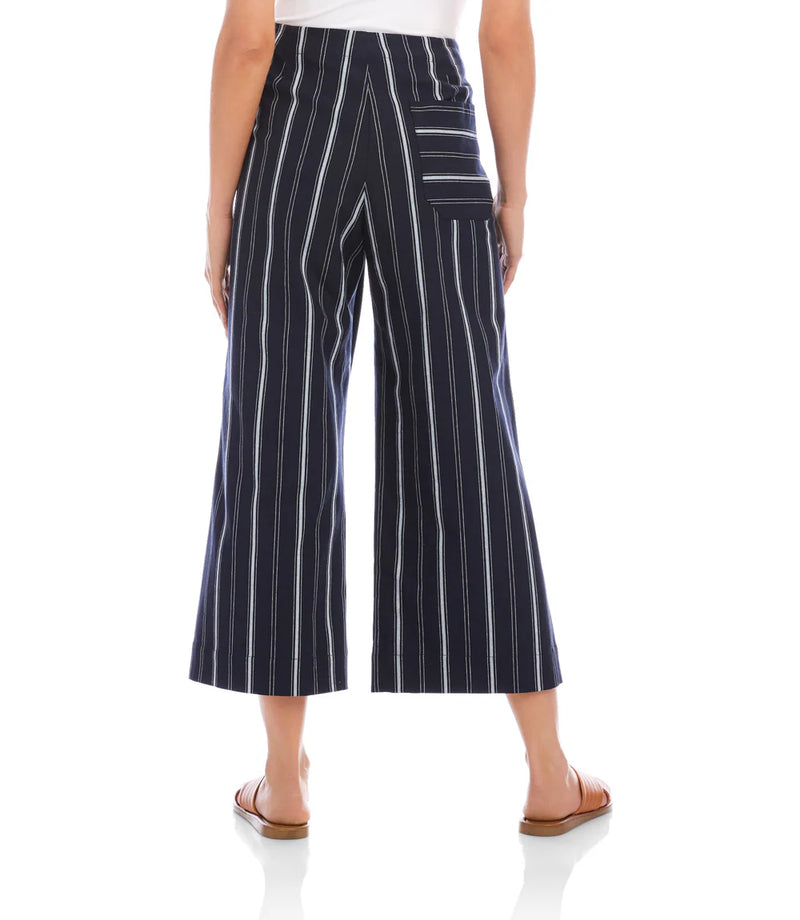 Striped Cropped Wide Leg Pants S26