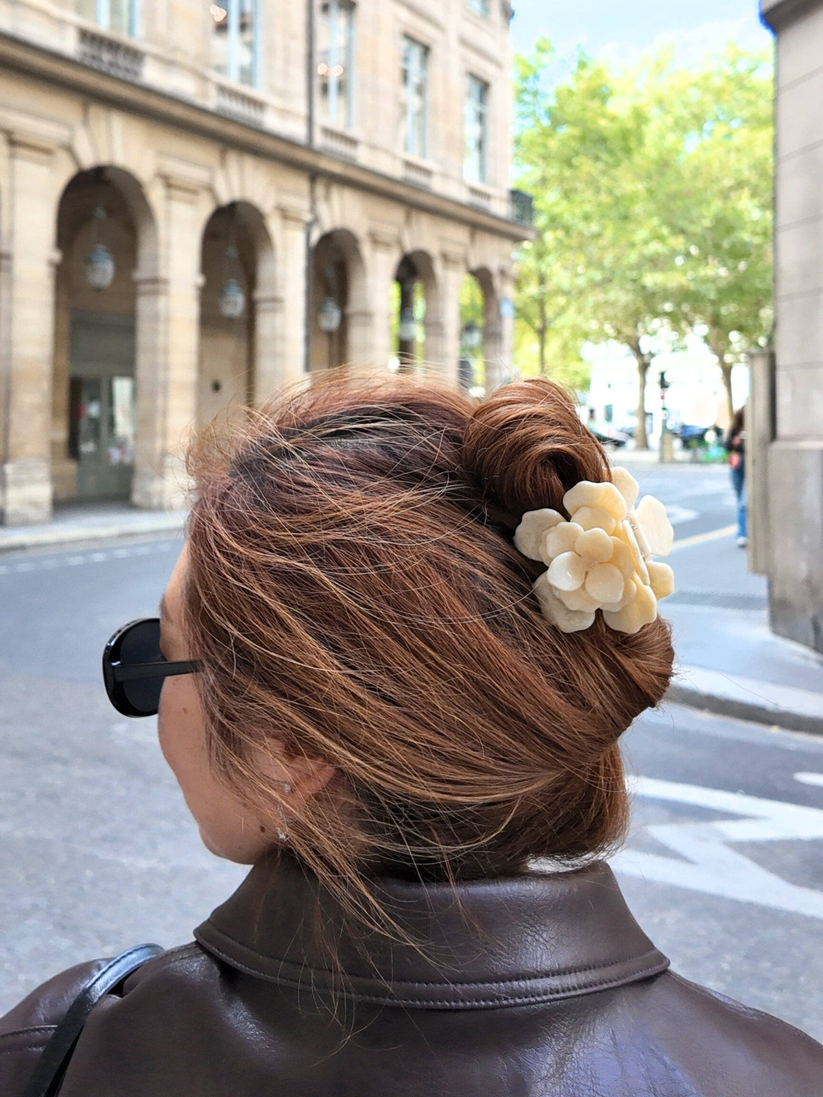 Handmade Origami Gardenia Flower Claw Hair Clip