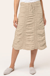 Double Shirred Panel Skirt