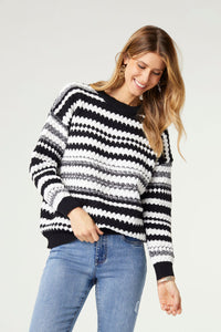 Noelle Textured Stripe Sweater