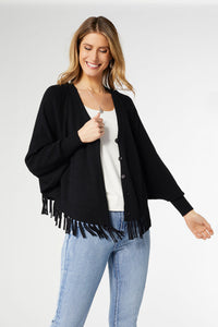 Carter Button Front Fringe Cardigan