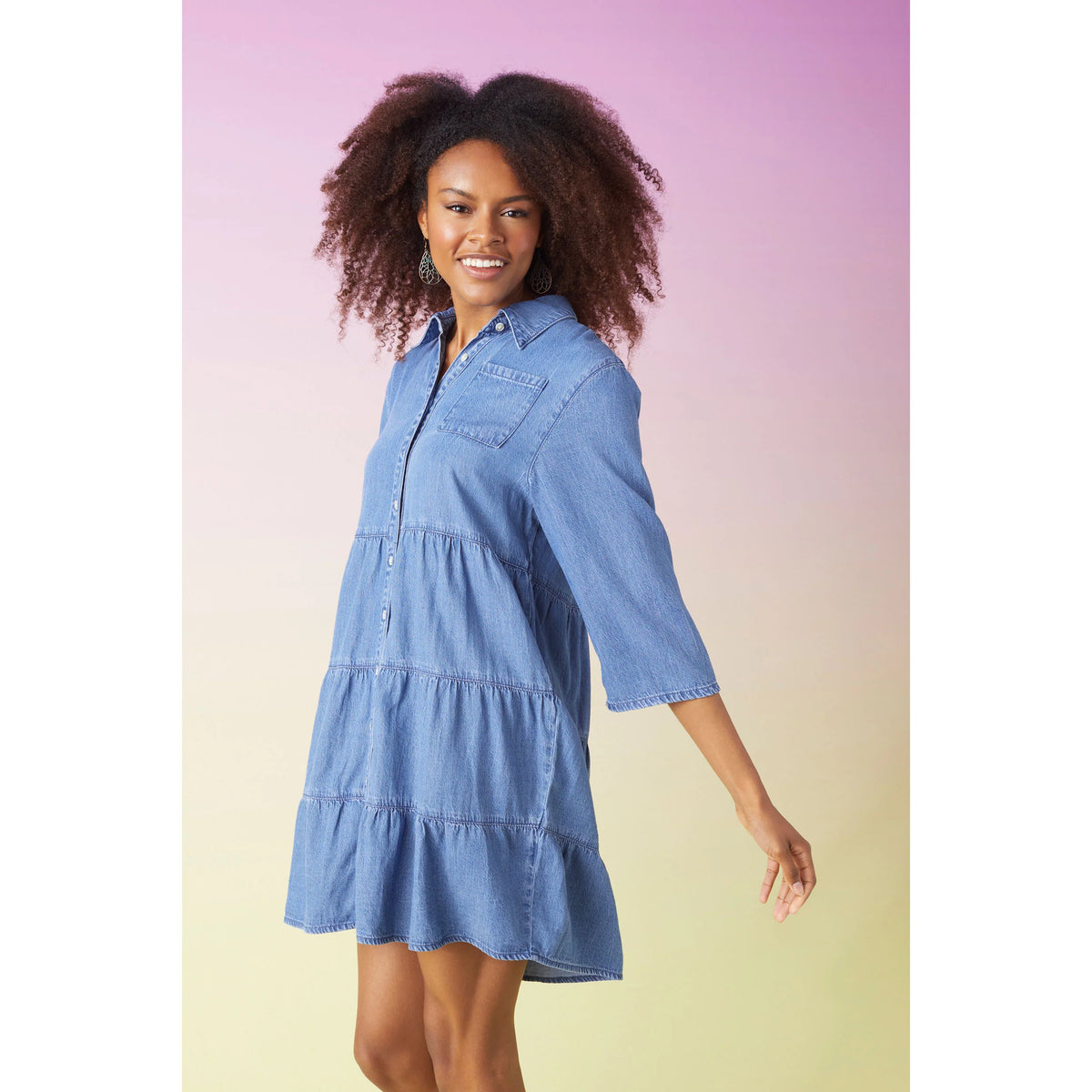 Marissa Tiered Chambray Dress