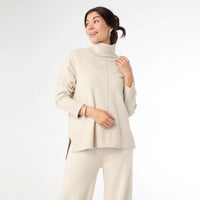 Heavenly-Luxe Cowl Neck with Rib Trim Detail