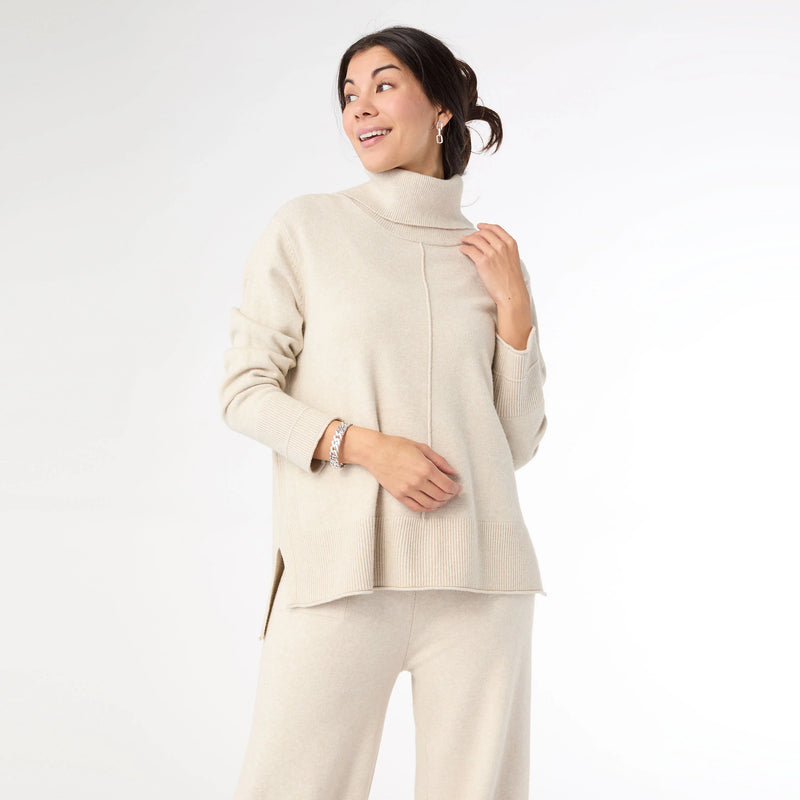 Heavenly-Luxe Cowl Neck with Rib Trim Detail