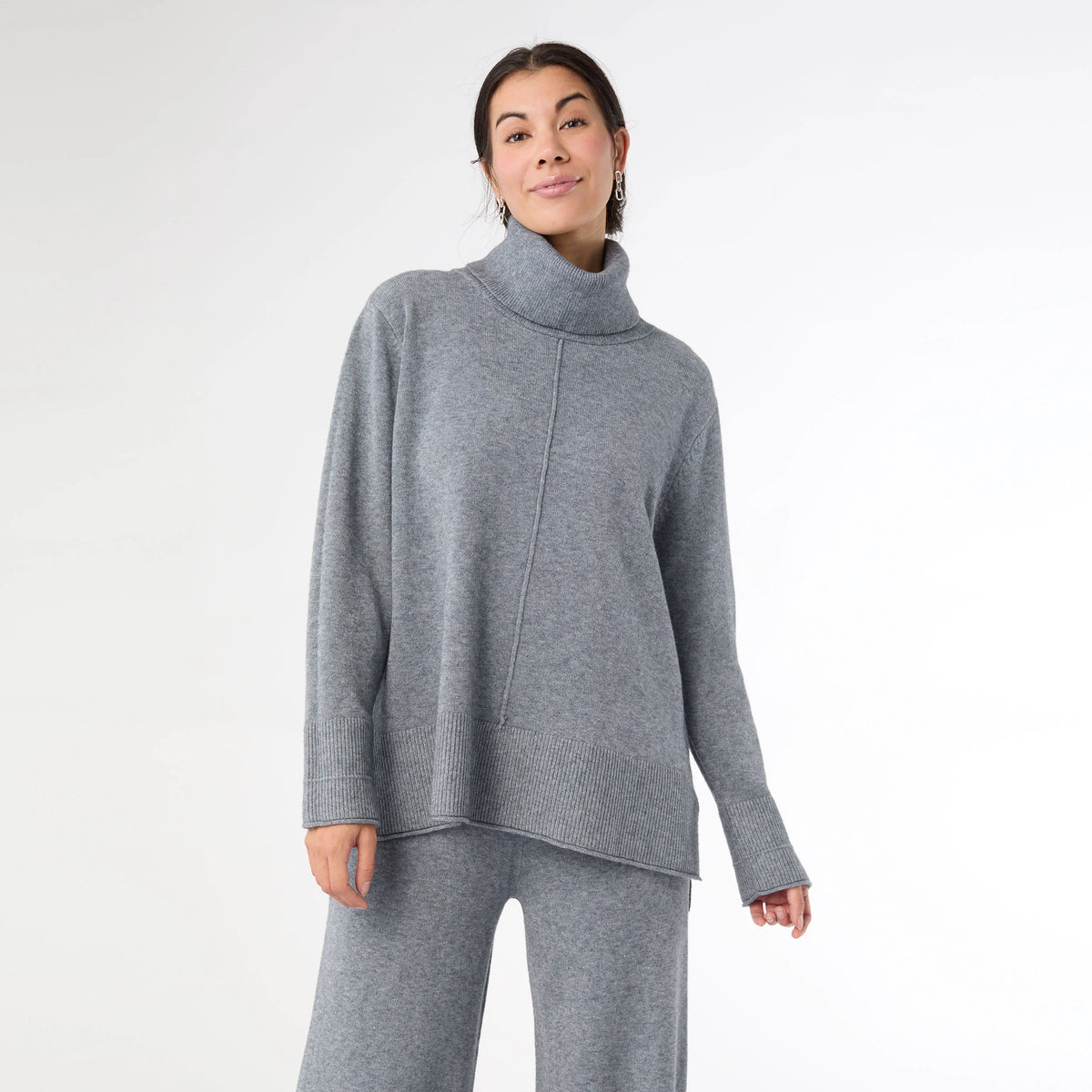 Heavenly-Luxe Cowl Neck with Rib Trim Detail