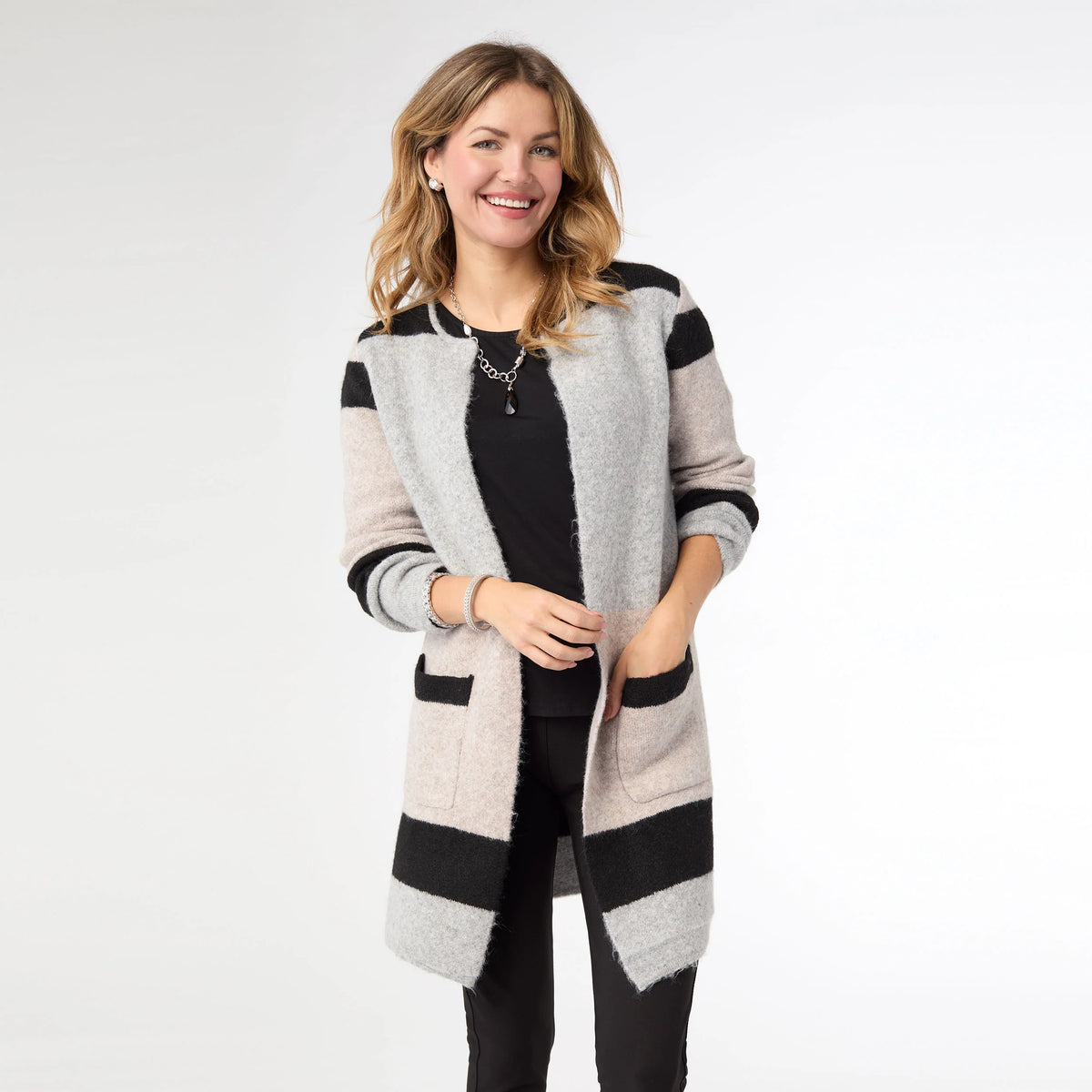 Liz Open Cardigan w Pockets