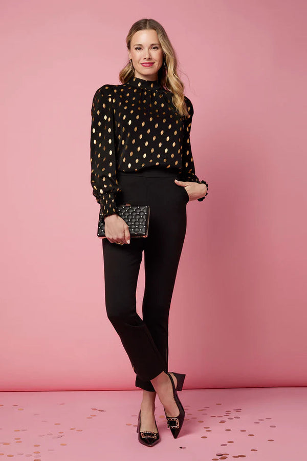 Darina Metallic Dot Blouse