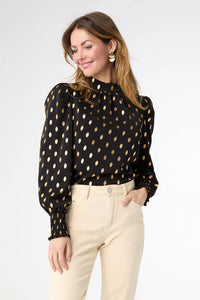 Darina Metallic Dot Blouse
