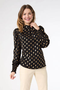 Darina Metallic Dot Blouse