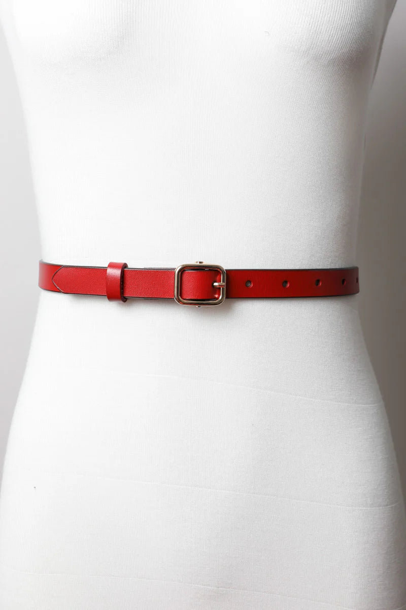 Versatile Skinny Leather Belt