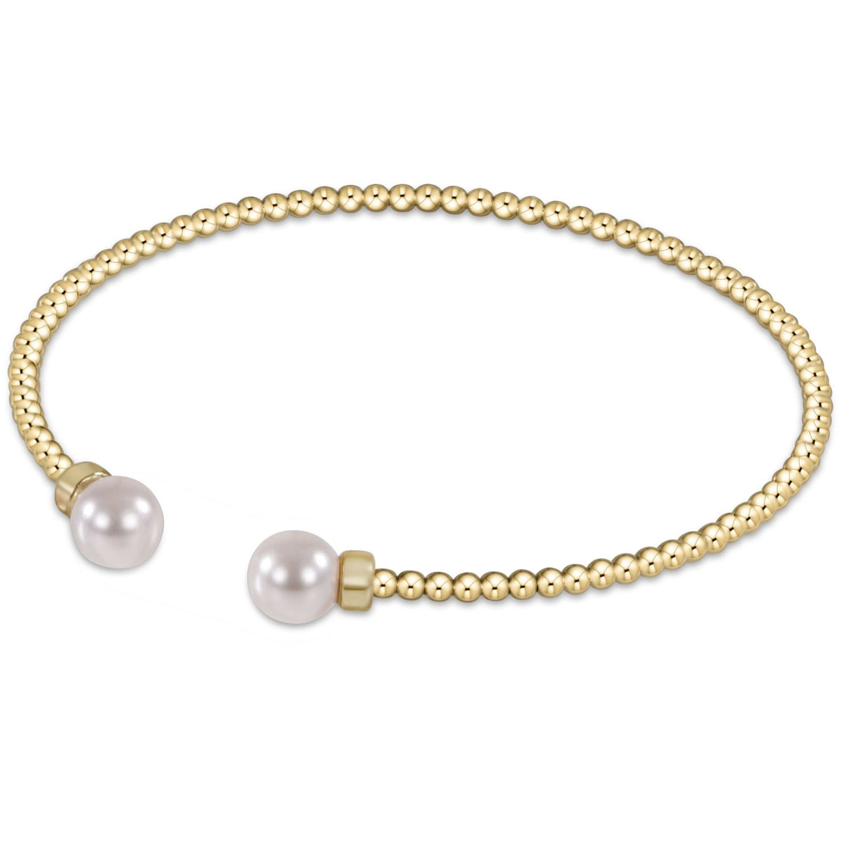 Classic Gold bead Cuff w/Pearl.