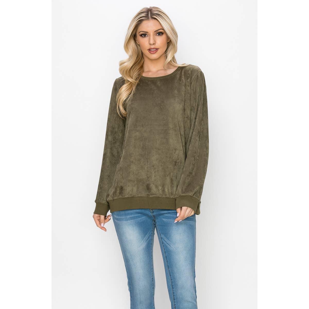 Alisha Stretch Suede Top